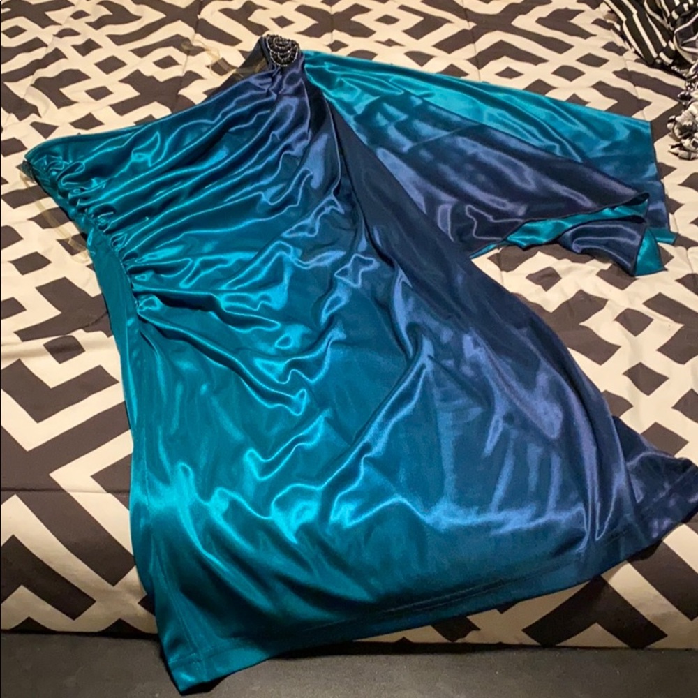 Peacock Color Dress